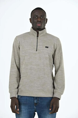 Erkek Supersoft Yarım fermuar Yakalı Selanik Kumaş Sweatshirt 5237-S