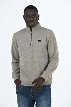 Erkek Supersoft Yarım fermuar Yakalı Selanik Kumaş Sweatshirt 5237-S