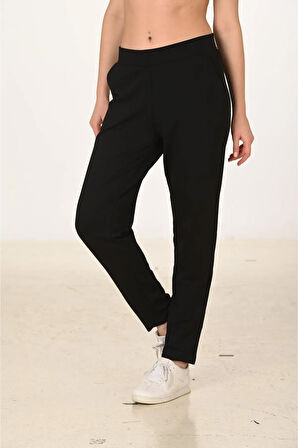 Kadın Siyah Pamuklu Eşofman Altı 5610-s