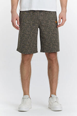 Erkek Polycotton Baskılı Şort Lacivert 6047-L