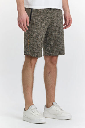 Erkek Polycotton Baskılı Şort Lacivert 6047-L