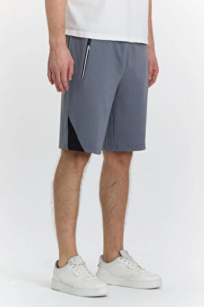 Erkek Polycotton Şort Gri 6048-G