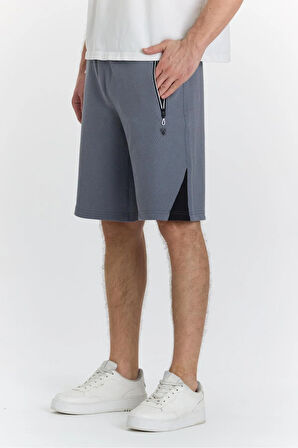 Erkek Polycotton Şort Gri 6048-G