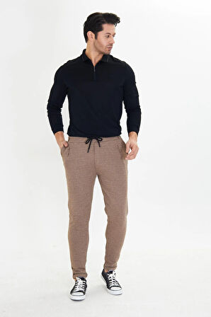 Erkek Polycotton Esnek Jogger Pantalon Siyah 5801-S
