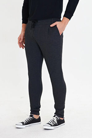 Erkek Polycotton Esnek Jogger Pantalon Siyah 5801-S