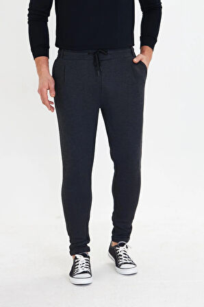 Erkek Polycotton Esnek Jogger Pantalon Siyah 5801-S