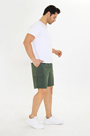 Erkek StretchFit Kargo Cepli Esnek Şort Lacivert 6040-L