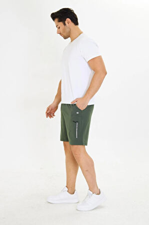 Erkek StretchFit Kargo Cepli Esnek Şort Lacivert 6040-L