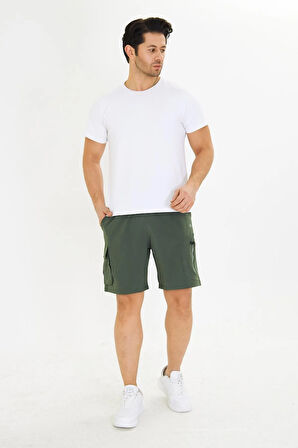Erkek StretchFit Kargo Cepli Esnek Şort Lacivert 6040-L