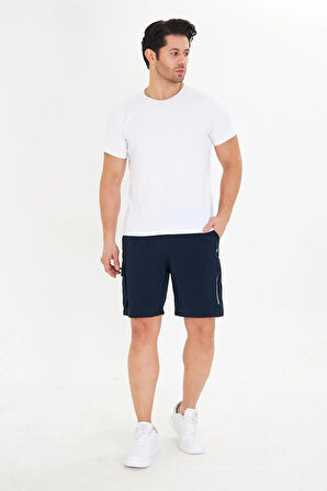 Erkek StretchFit Kargo Cepli Esnek Şort Lacivert 6040-L