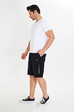 Erkek StretchFit Kargo Cepli Esnek Şort Lacivert 6040-L