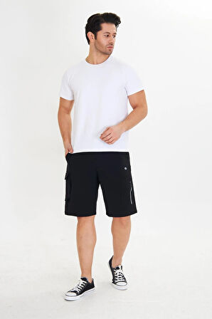 Erkek StretchFit Kargo Cepli Esnek Şort Lacivert 6040-L