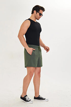 Erkek StretchFit İçi Astarlı Esnek Sporcu Şortu Siyah 2658-S