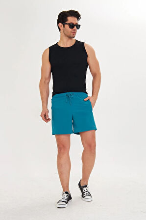 Erkek StretchFit İçi Astarlı Esnek Sporcu Şortu Siyah 2658-S