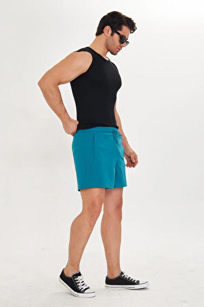 Erkek StretchFit İçi Astarlı Esnek Sporcu Şortu Siyah 2658-S