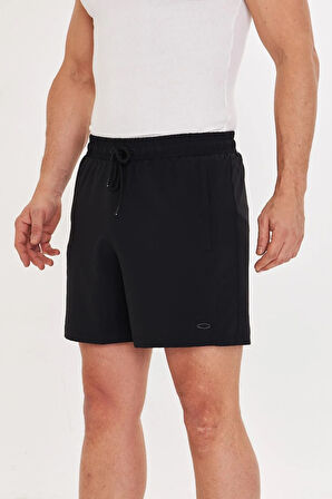 Erkek StretchFit İçi Astarlı Esnek Sporcu Şortu Siyah 2658-S