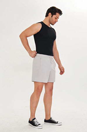 Erkek StretchFit İçi Astarlı Esnek Sporcu Şortu Siyah 2658-S