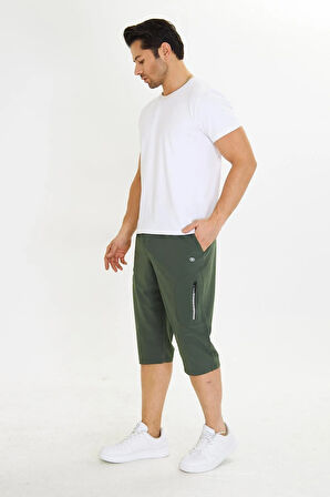 Erkek StretchFit Kargo Cepli Esnek Kapri Bej 6035-B