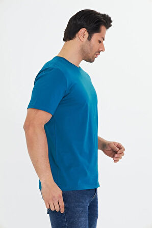 Erkek Büyük Beden Pamuklu Bisiklet Yaka Tişört Antrasit 5014B-A