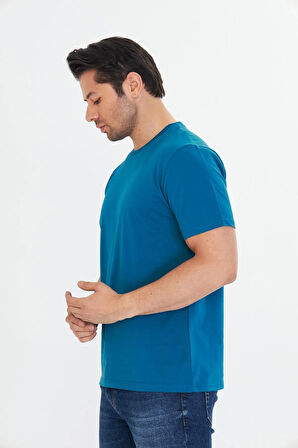 Erkek Büyük Beden Pamuklu Bisiklet Yaka Tişört Antrasit 5014B-A