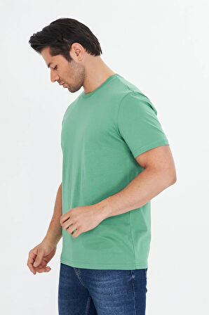 Erkek Büyük Beden Pamuklu Bisiklet Yaka Tişört Antrasit 5014B-A