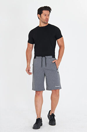 Erkek Pamuklu Şort Antrasit 5806-A