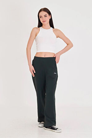 Kadın Geniş Paça Pamuklu Eşofman Altı Kahve 5609-K