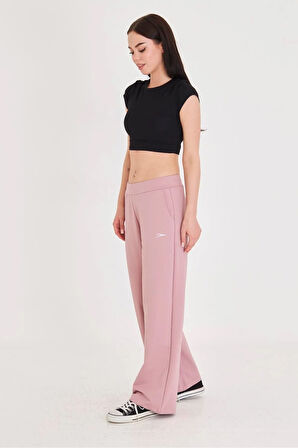 Kadın Geniş Paça Pamuklu Eşofman Altı Kahve 5609-K