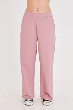 Kadın Geniş Paça Pamuklu Eşofman Altı Kahve 5609-K