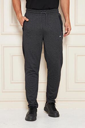 Erkek Düz Paça Şeritli Rahat Kesim Eşofman Altı Füme 6504-F