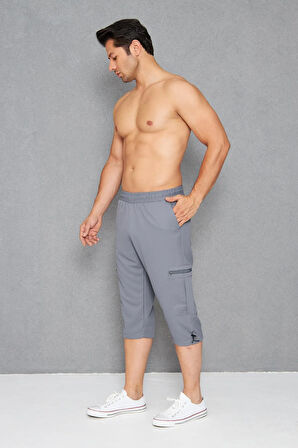 Erkek Büyük Beden Kargo Cepli Micro Deniz Kapri Siyah 2665B-S