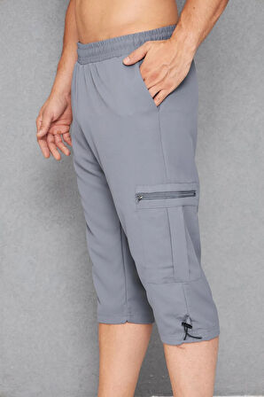 Erkek Büyük Beden Kargo Cepli Micro Deniz Kapri Siyah 2665B-S