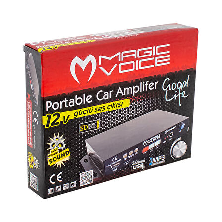 MAGICVOICE MV-129 MİNİ-USB KAYITLI PAZARCI-12V-ARAÇ-ANFİSİ MONTELENEBİLİR 20W