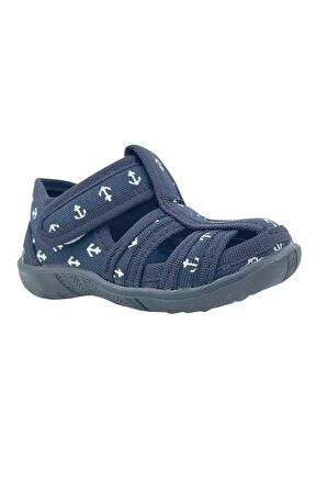 Keten Ev Ayakkabısı Lacivert-Beyaz