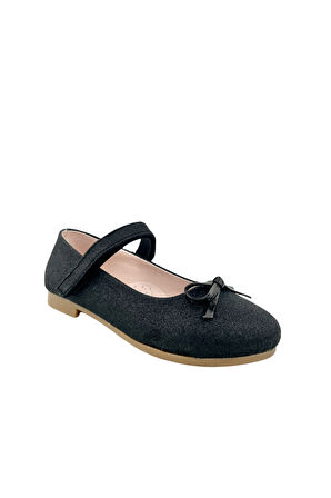 Minik Fiyonklu Klasik Kız Çocuk Babeti Siyah Sim