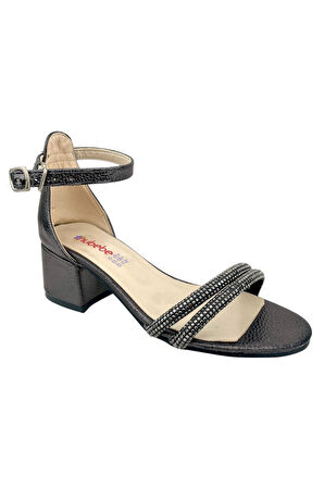 Taşlı Topuklu Ayakkabı Siyah