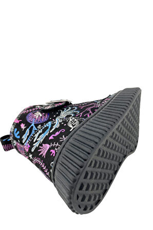 Aquarium Nakışlı Kız Çocuk Botu Siyah-Fuşya