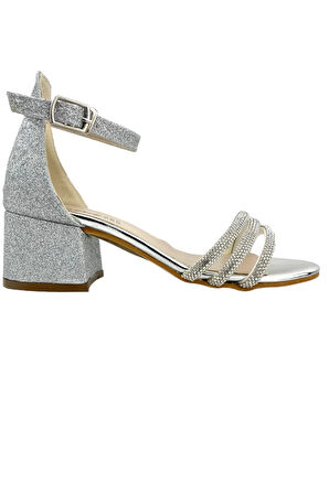 3 Biyeli Topuklu Ayakkabı Lame