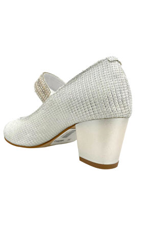 Fiyonklu Topuklu Abiye Çocuk Ayakkabısı Sedef Çupra