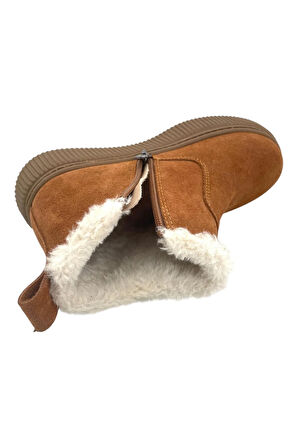 Melbourne Kız Yeni Genç Lastikli Kürklü Bot Taba