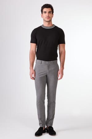 Erkek Ekstra Slim Fit Koyu Gri Pantolon