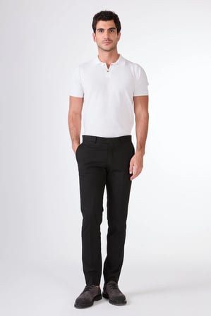 Erkek Slim Fit Siyah Pantolon
