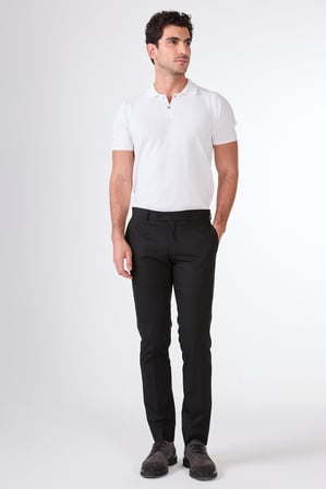 Erkek Slim Fit Siyah Pantolon
