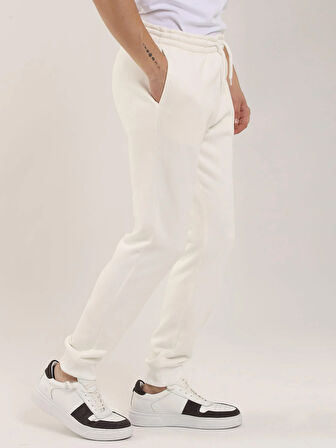 Dufy Ekru Erkek Oversize Pamuklu Casual Eşofman Altı - 103986
