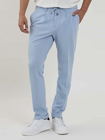 Dufy Mavi Erkek Slim Fit Fitilli Jogger Pantolon - 104486