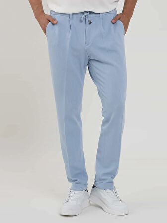 Dufy Mavi Erkek Slim Fit Fitilli Jogger Pantolon - 104486