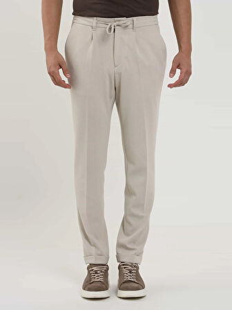 Dufy Bej Erkek Slim Fit Fitilli Jogger Pantolon - 104493