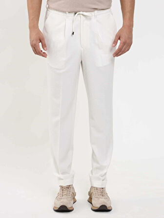Dufy Ekru Erkek Slim Fit Gofre Desenli Jogger Pantolon - 104509