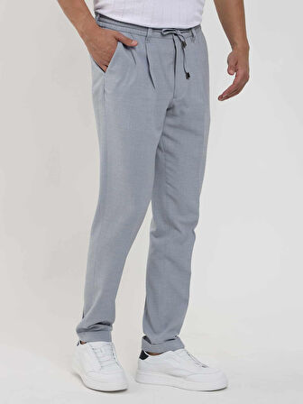 Dufy Mavi Erkek Slim Fit Gofre Desenli Jogger Pantolon - 104516