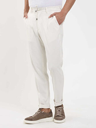 Dufy Bej Erkek Slim Fit Çizgili Pantolon - 104915